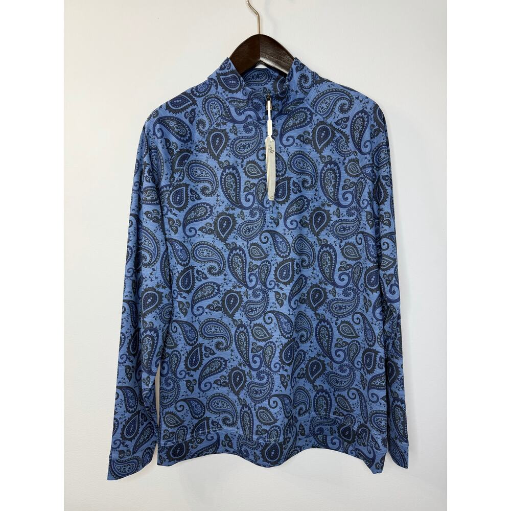 Hart Schaffner Marx Luxury Performance Long Sleeve 1/4 Zip Paisley Pullover L